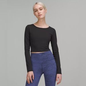 lululemon athletica Black Long Sleeve Crop Top